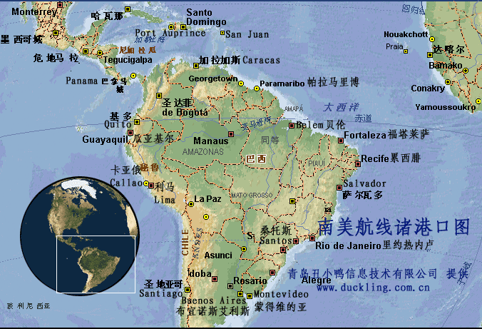 世界各国港口图 港口航线港口图  世界各大港口分布图